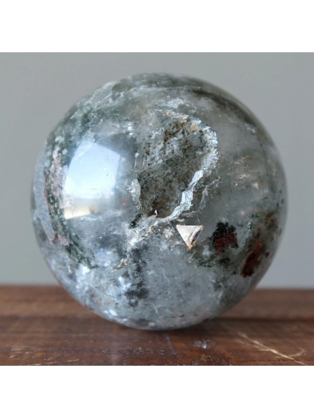 Phantom Quartz Sphere Green Chlorite Garden Lodolite Crystal Ball Gemstone Orb